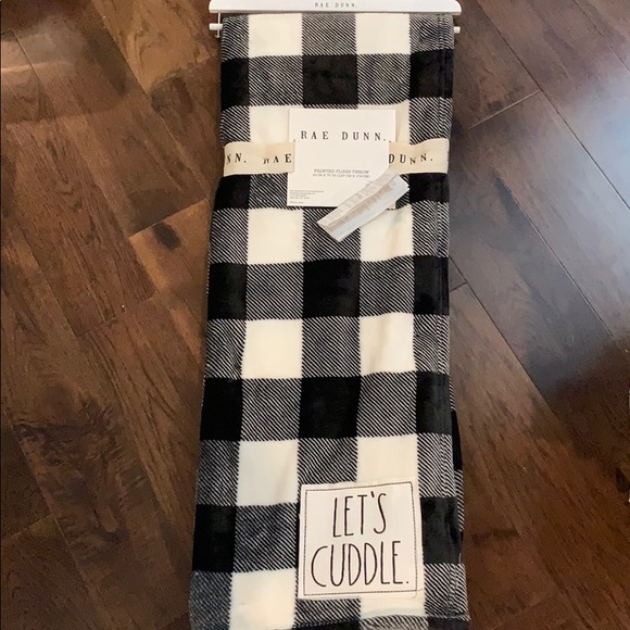 Rae Dunn Printed plush blanket let’s cuddle